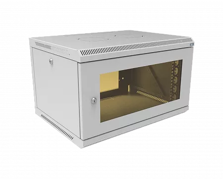 Шкаф телекоммуникационный настенный разборный МИКсистем 19" Keys 6U 600x450  дверь стекло серый