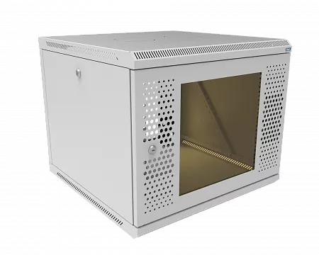 Шкаф телекоммуникационный настенный разборный МИКсистем 19" Keys 9U 600x600  дверь перфорация+стекло серый
