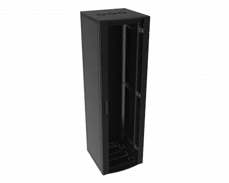 Шкаф телекоммуникационный напольный МИКсистем серия ECO+ 19" 24U 600*600 дверь перфорация черный